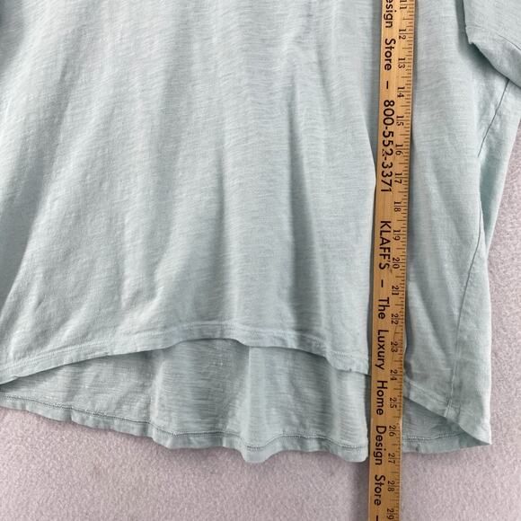 EILEEN FISHER Top L Slub Organic Cotton Jersey Scoop Neck Dolman Sleeve Blue - Picture 9 of 12